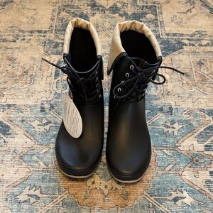 Black and Tan Rain Boots by dav